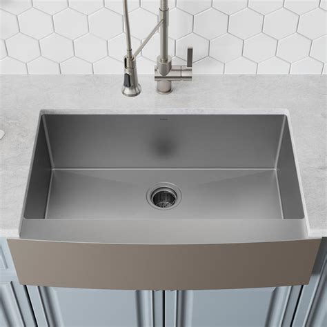 kraus stainless steel apron sink walnut cabinets|kraus 33 apron sink.